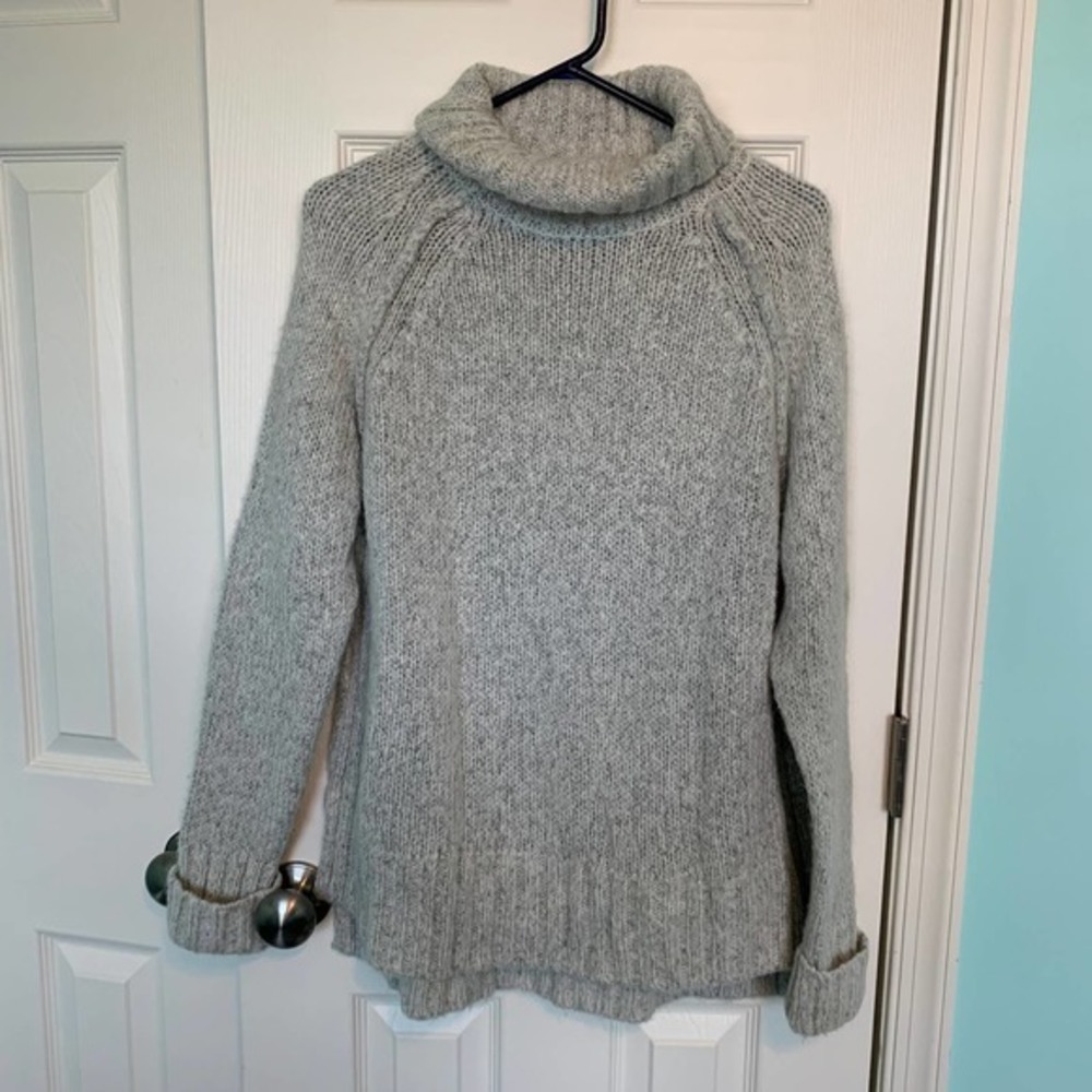 Kaisely Women's Size Large Gray Knit Mock‎ Neck Sweater